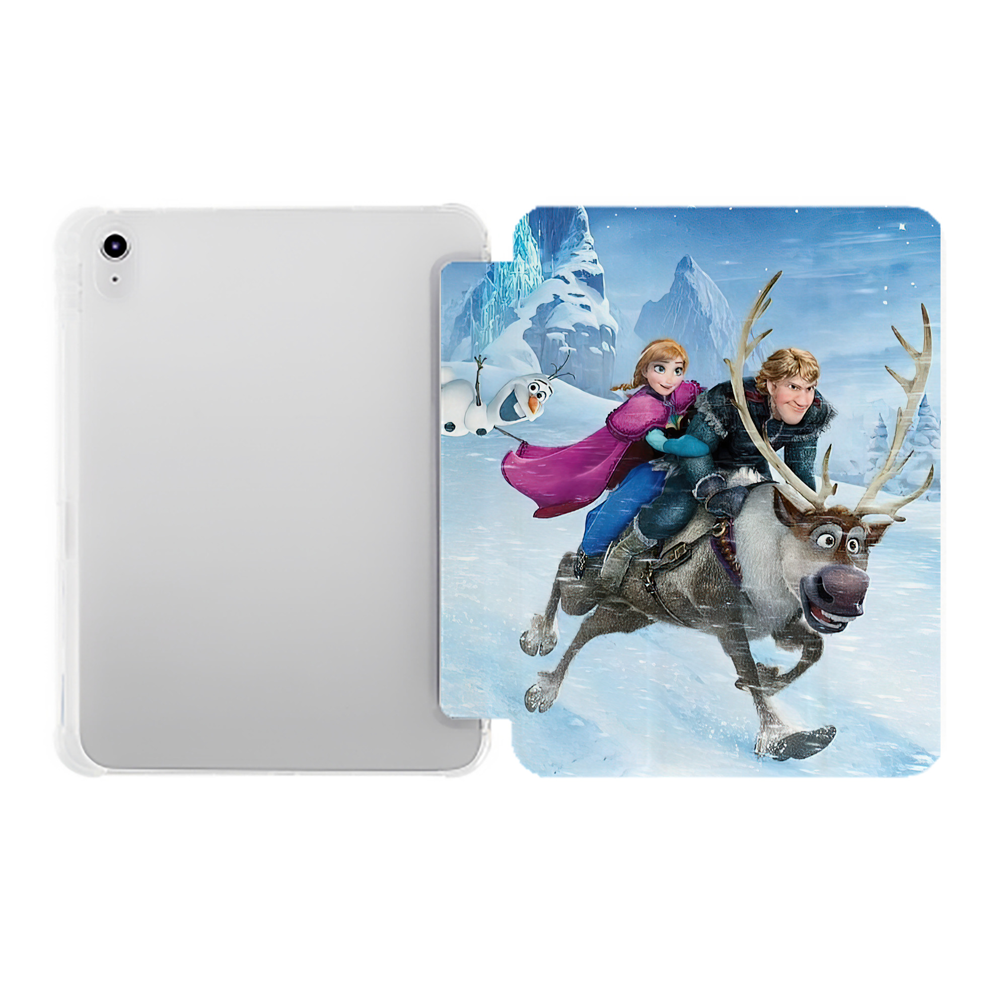 （画像用） アナと雪の女王 アンナ エルサ Frozen Anna Elsa IPad ケース ペン収納付き 三つ折りスタンド PUレザー×シリコン 対応機種9.5/10.5/10.9インチ
